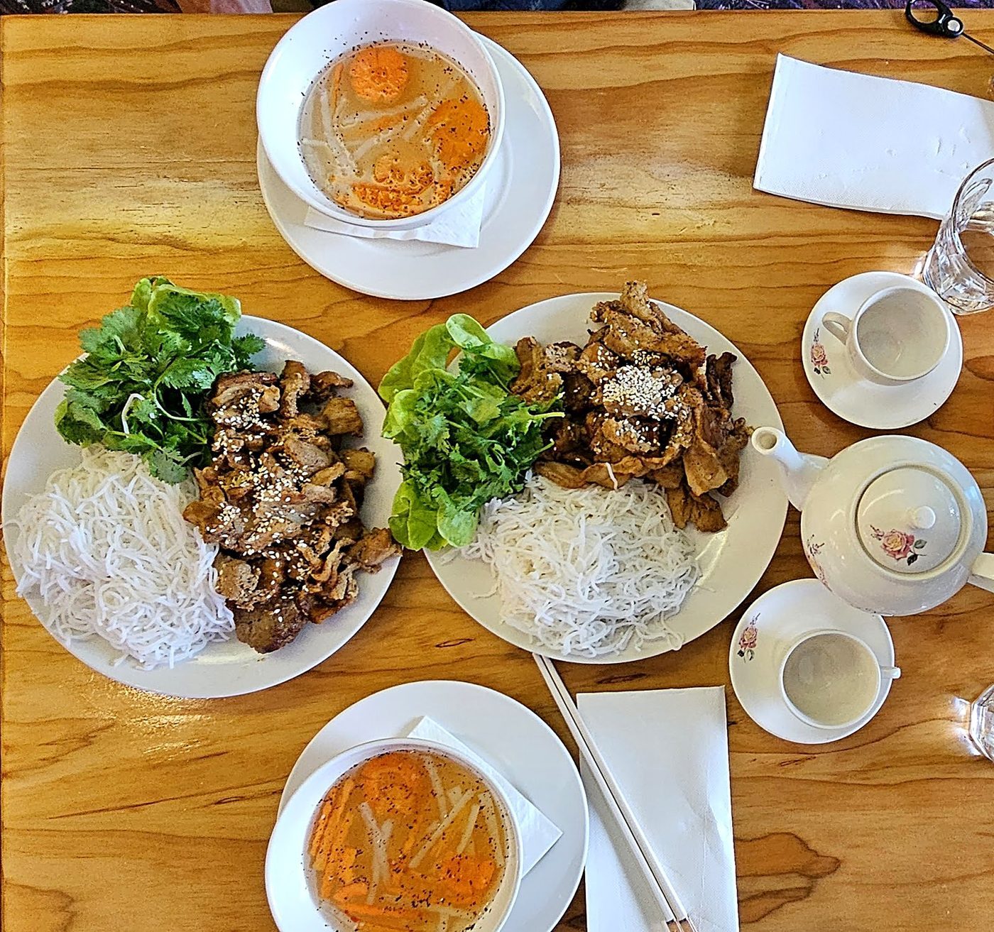 Bun Cha & Noodle Feast Table Setting